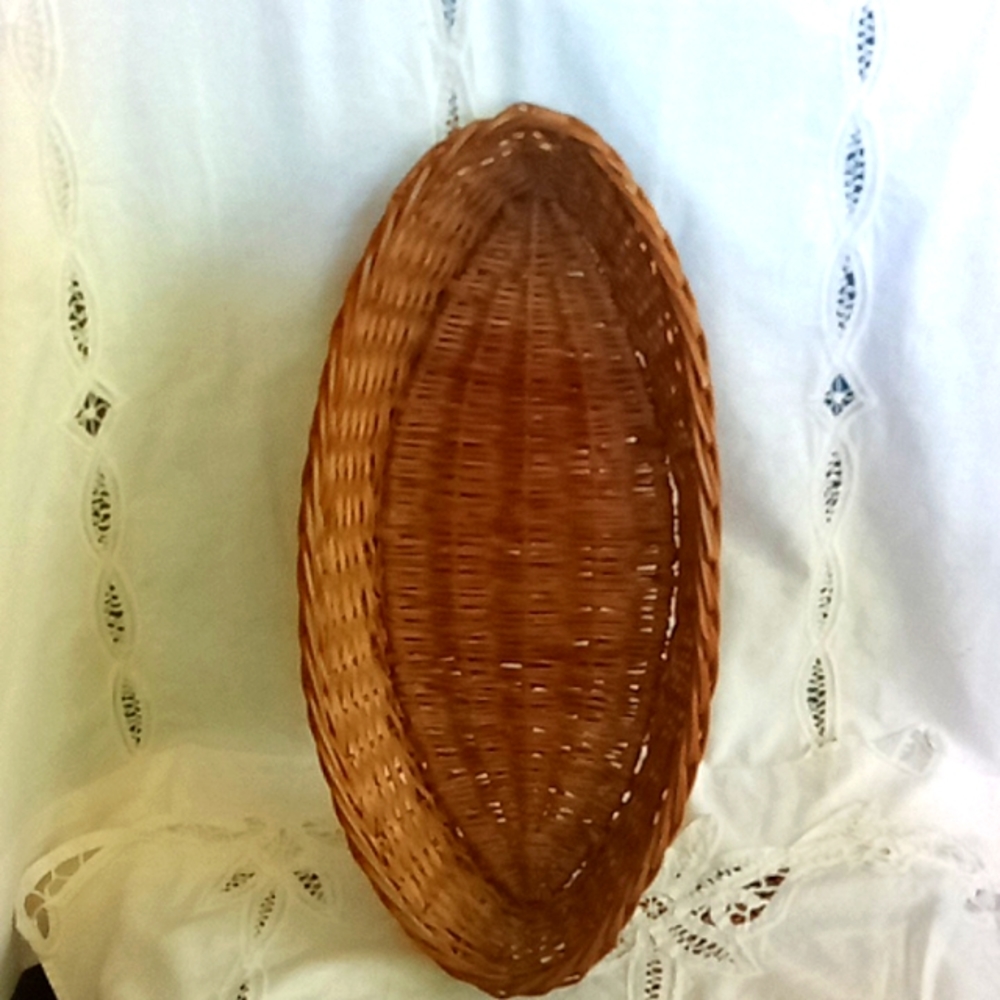 Lovely wicker handmade long oval boho bungalow  basket